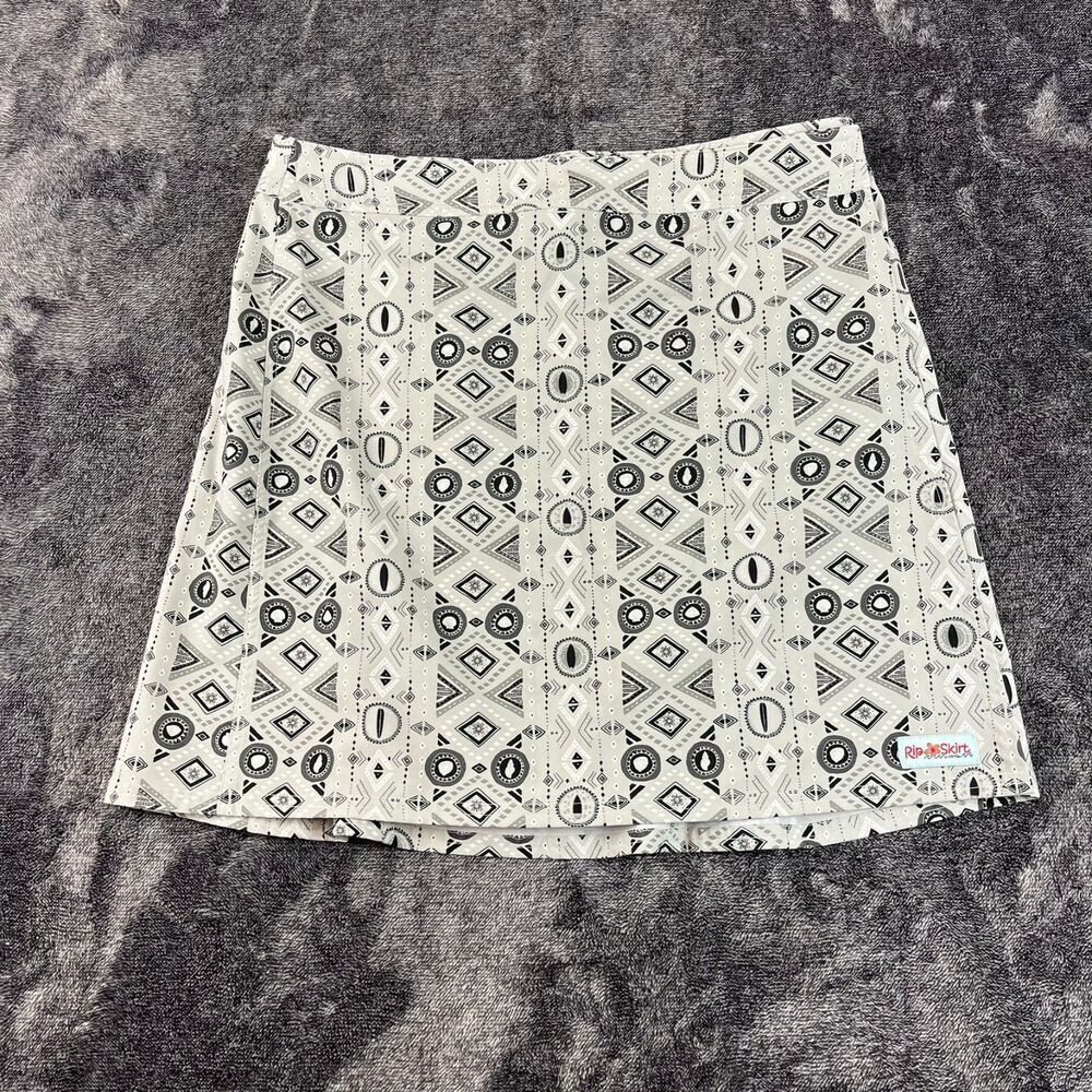 Rip Skirt Hawaii Wrap Skirt L Aztec Tribal Gray Stretch Unlined Mini Swim